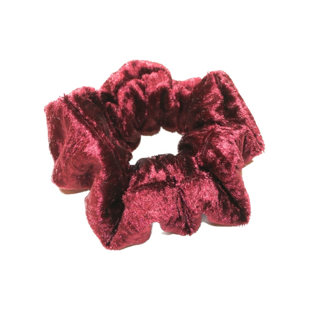 Regular Sized Maroon Crushed Velvet Scrunchie
